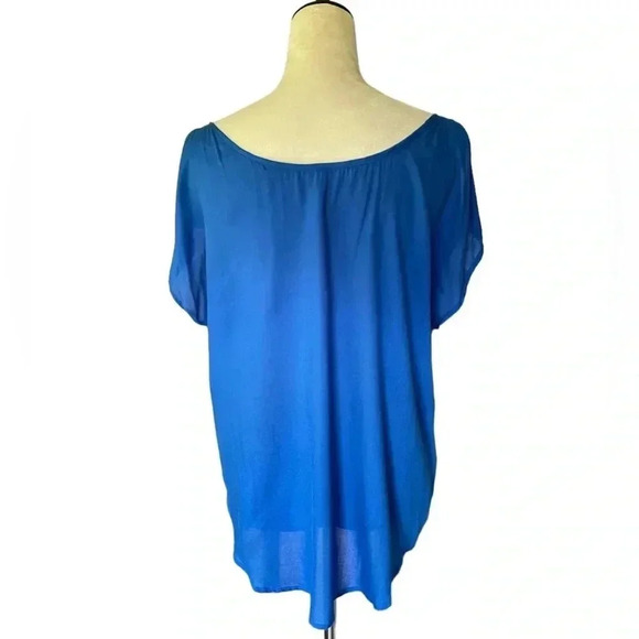 Stradivarius Blue Cold Shoulder‎ Top - Picture 3 of 5